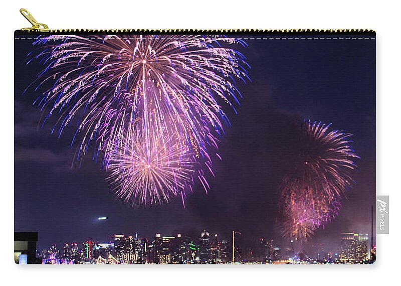 Fireworks Zip Pouch featuring the photograph Patriotic Flair by American Landscapes