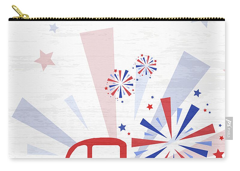 Truck Carry-all Pouch featuring the mixed media Patriotic Truck by Sundance Q