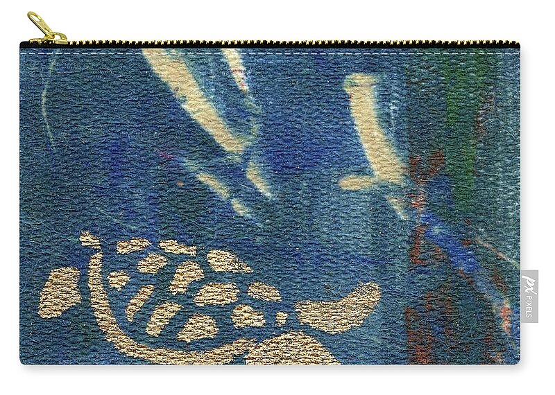 Clay Monoprint Zip Pouch featuring the mixed media Peace Beneath the Waves by Susan Richards