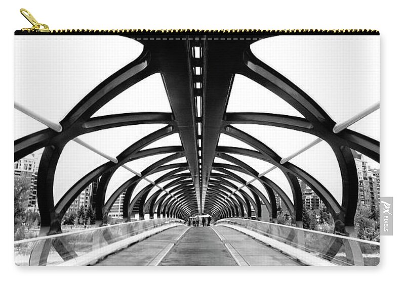 Peace Bridge Zip Pouch featuring the photograph Peace Bridge Calgary by Catherine Reading