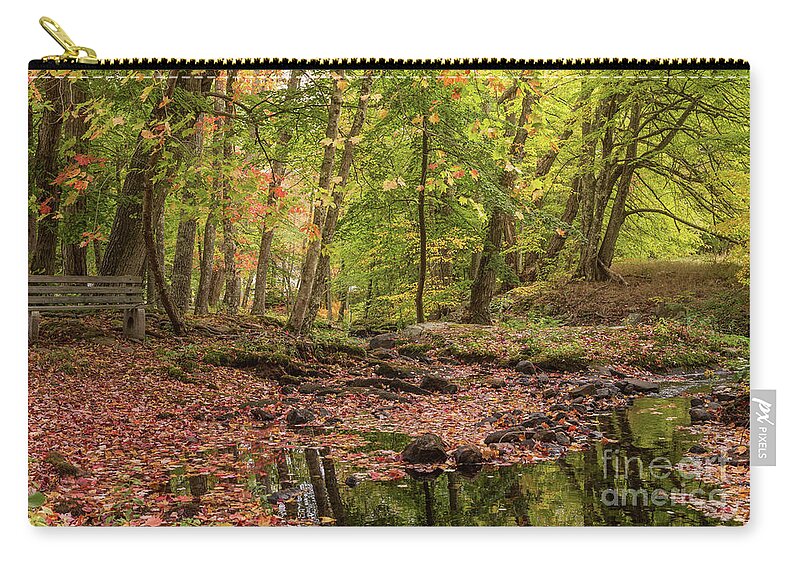 Maine Zip Pouch featuring the photograph Peaceful Woods by Karin Pinkham