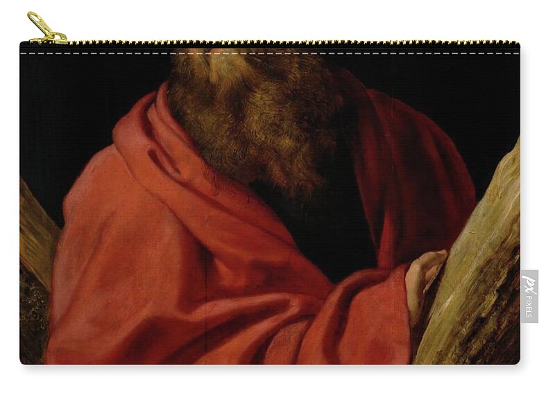 Peter Paul Rubens Zip Pouch featuring the painting Pedro Pablo Rubens / 'Saint Andrew', 1610-1612, Flemish School, Oil on panel, 108 cm x 84 cm. by Peter Paul Rubens -1577-1640-