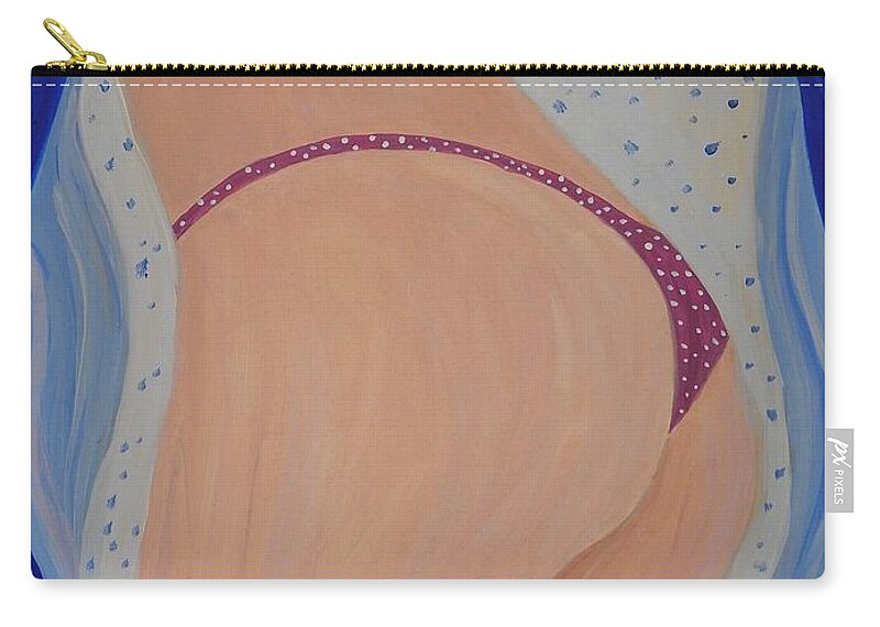 This Is My Peek-a Boo Painting Of A Ladies Pretty Behind Zip Pouch featuring the photograph Peek-A-Boo by Phyllis Kaltenbach