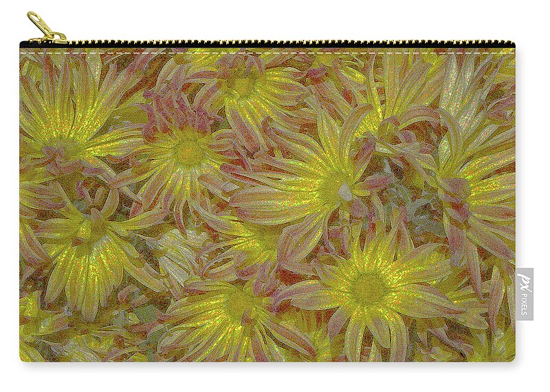 Pelee Mums Zip Pouch featuring the digital art Pelee Mums Plus by Bruce IORIO