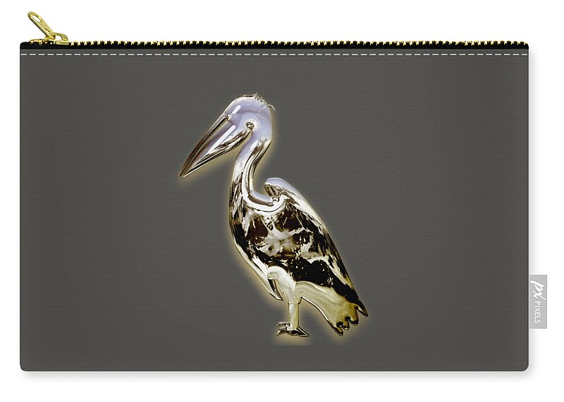 Bird Zip Pouch featuring the mixed media Pelican Collection by Marvin Blaine
