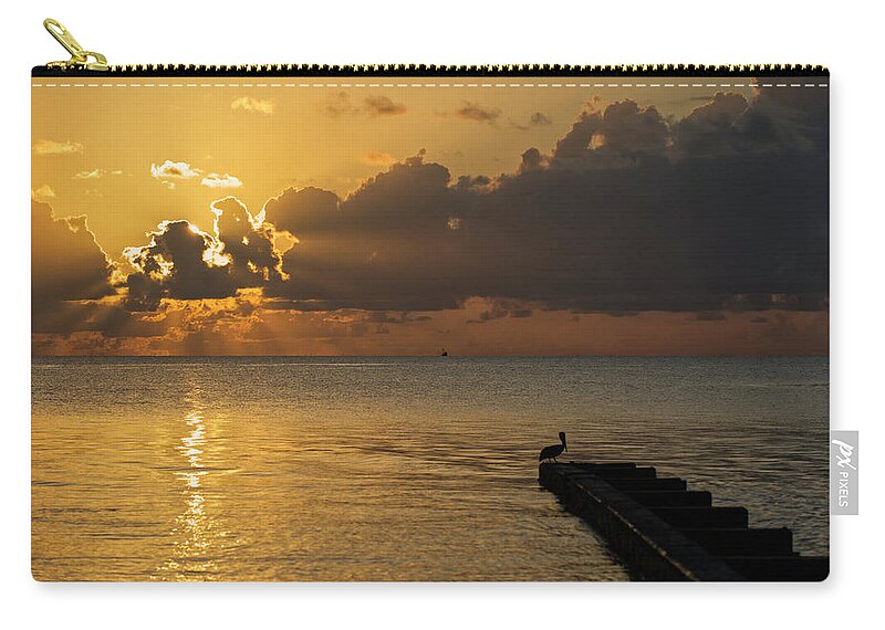 Sunrise Zip Pouch featuring the photograph Pelican Gold by Ty Husak