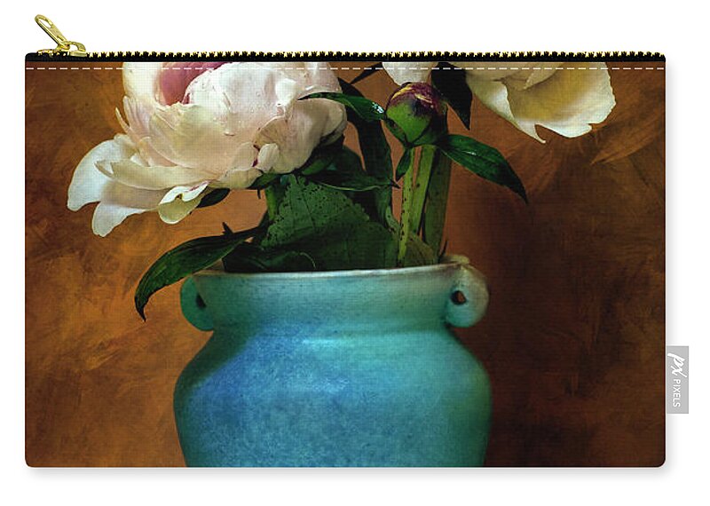 Peonies Zip Pouch featuring the photograph Peonies in Spring by John Rivera