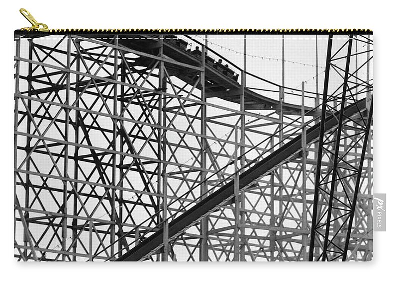 People Zip Pouch featuring the photograph People On Roller Coaster by George Marks