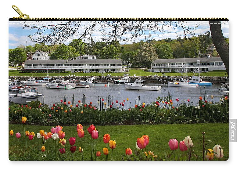 Perkins Cove Zip Pouch featuring the photograph Perkins Cove Maine by Imagery-at- Work