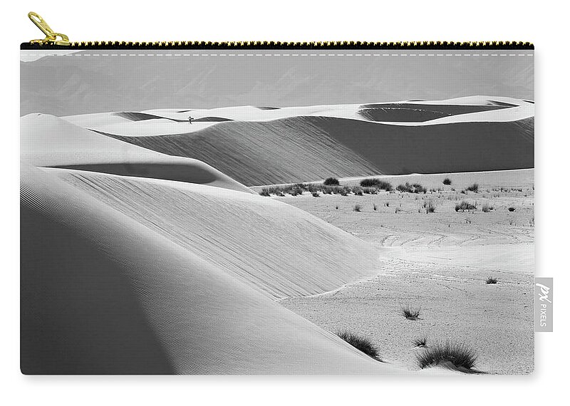 Richard E. Porter Zip Pouch featuring the photograph Perspective - White Sands National Monument, New Mexico by Richard Porter