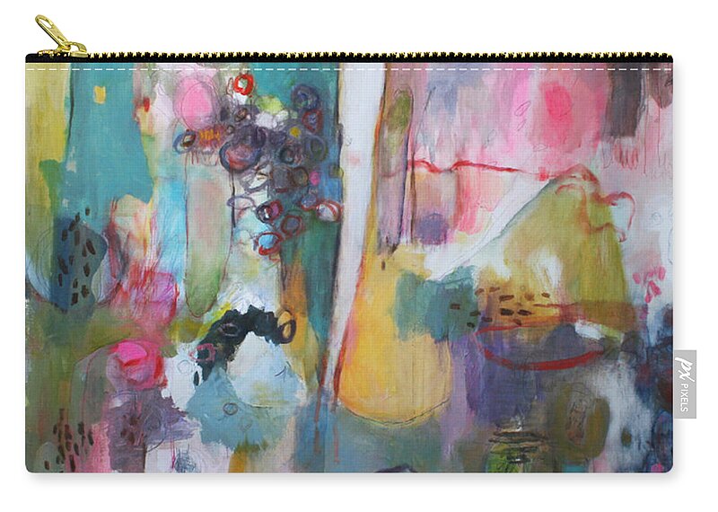 Abstract Zip Pouch featuring the painting Under a Peruvian Sky by Janet Zoya