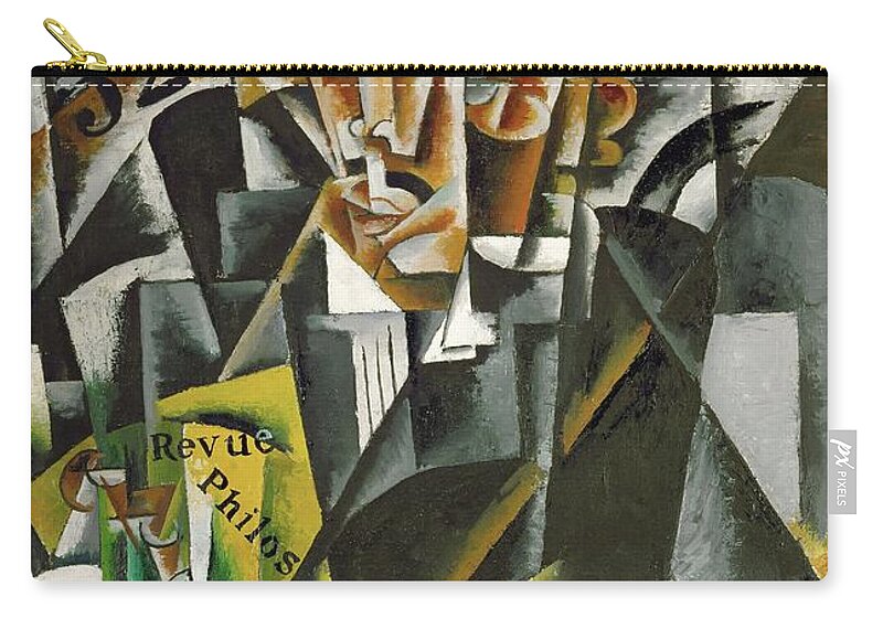 Liubov Sergeyevna Popova Zip Pouch featuring the painting Philosopher. Oil on canvas -1915- 89 x 63 ccm. by Liubov Sergeyevna Popova