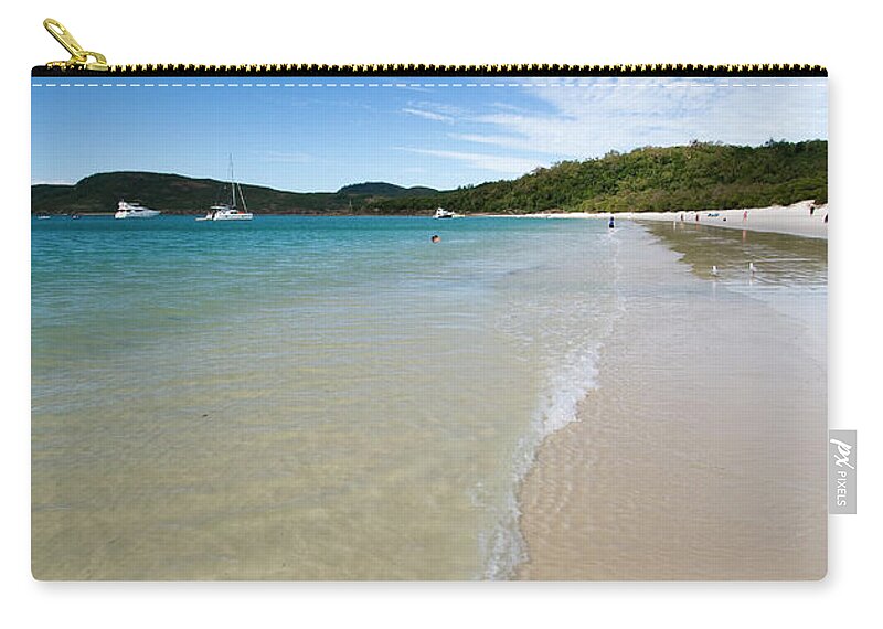 Great Barrier Reef Zip Pouch featuring the photograph Photograph Of The Whitehaven Beach by Samvaltenbergs