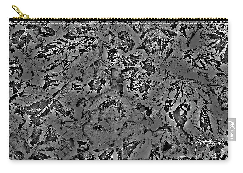 Digital Art Zip Pouch featuring the photograph Photosynthesis in black and white by Ian Anderson