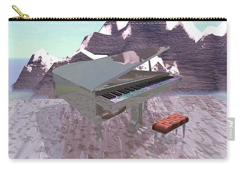 Piano Carry-all Pouch featuring the digital art Piano Scene by Bernie Sirelson
