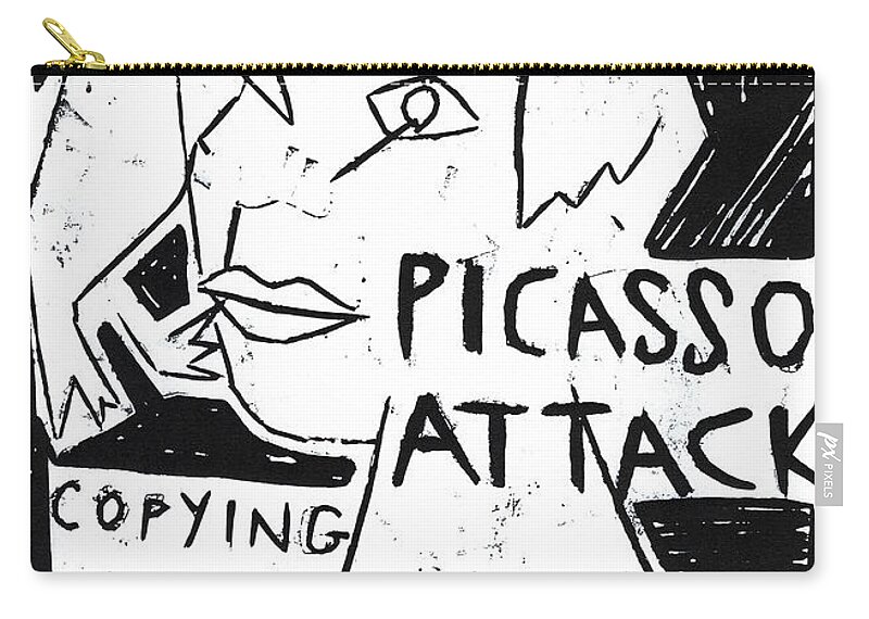 Picasso Zip Pouch featuring the relief Picasso Attack by Edgeworth Johnstone
