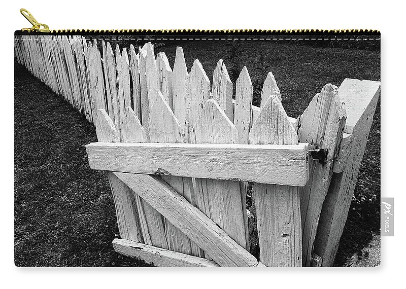 Fence Zip Pouch featuring the photograph Pickett Fence by Jim Mathis