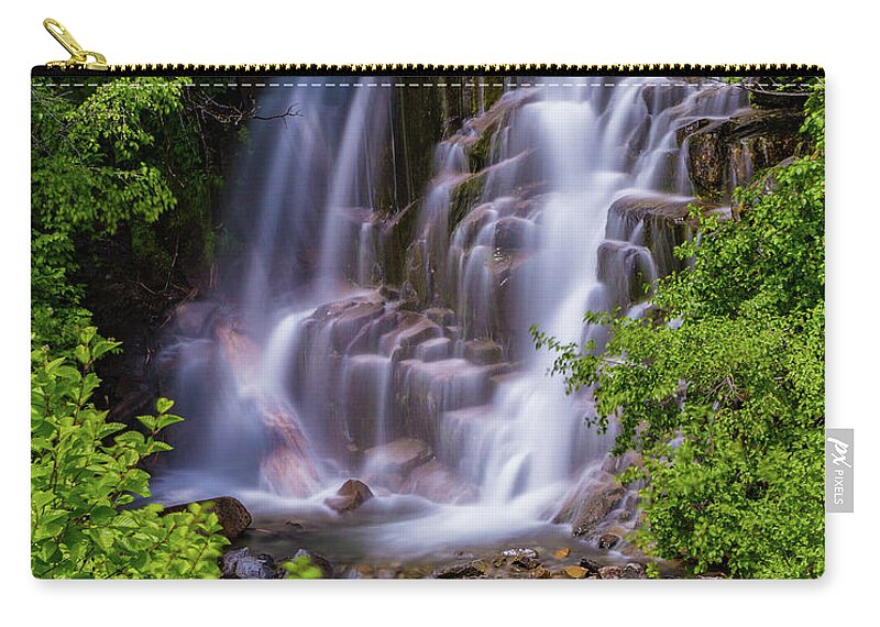 Picture Frame Falls Zip Pouch featuring the photograph Picture Frame Falls by Joe Kopp