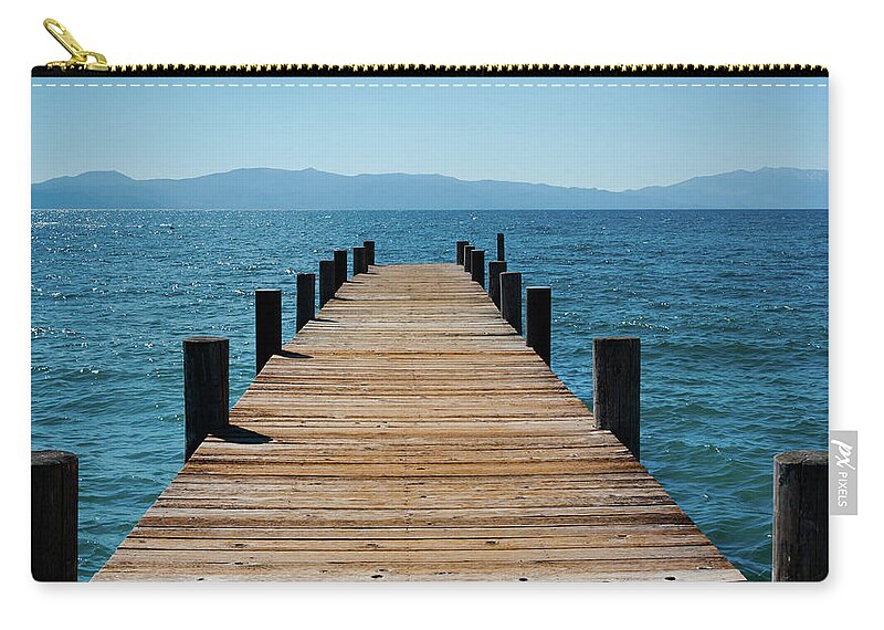 California Zip Pouch featuring the photograph Pier On Lake Tahoe by Buburuzaproductions