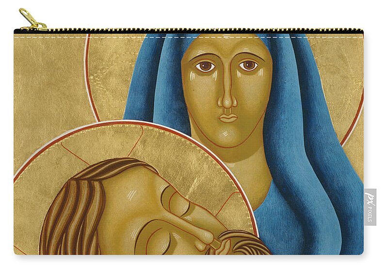 Catholic Zip Pouch featuring the painting Pieta by Jodi Simmons by Jodi Simmons