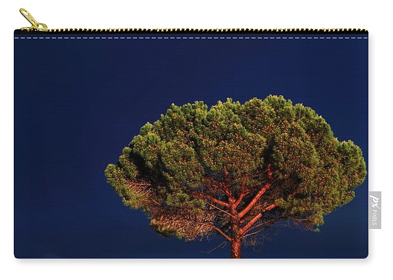 Tranquility Zip Pouch featuring the photograph Pinetree, Green Hills And Stormy Sky by © Jan Zwilling