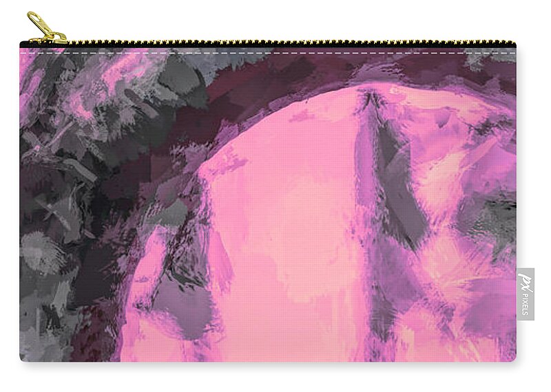 Pink Zip Pouch featuring the ceramic art Pink Expressions by Cathy Anderson