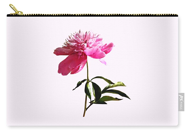Peony Zip Pouch featuring the photograph Pink Peony Profile by Susan Savad