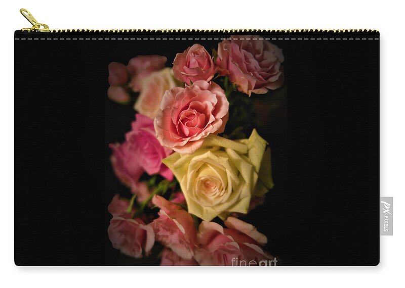 Floral Zip Pouch featuring the photograph Pink Rose Bouquet 3 by Tara Shalton