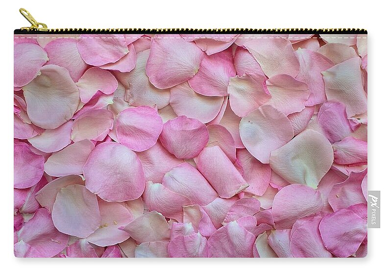 Flower Zip Pouch featuring the photograph Pink rose petals by Top Wallpapers