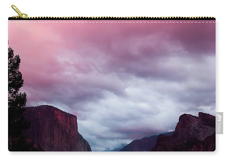 Scenics Zip Pouch featuring the photograph Pink Tunnel View by Ben Neumann