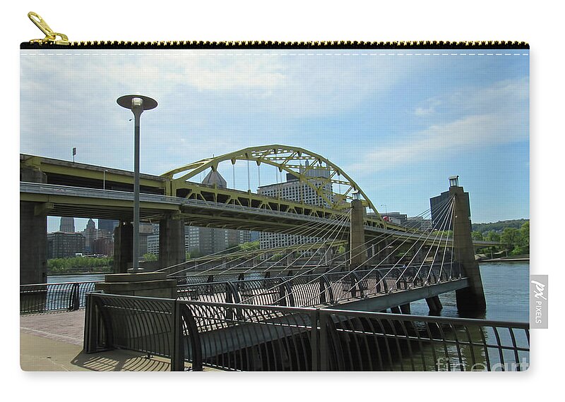 Bridge Zip Pouch featuring the photograph Pittsburgh and Its Amazing Bridges by Roberta Byram