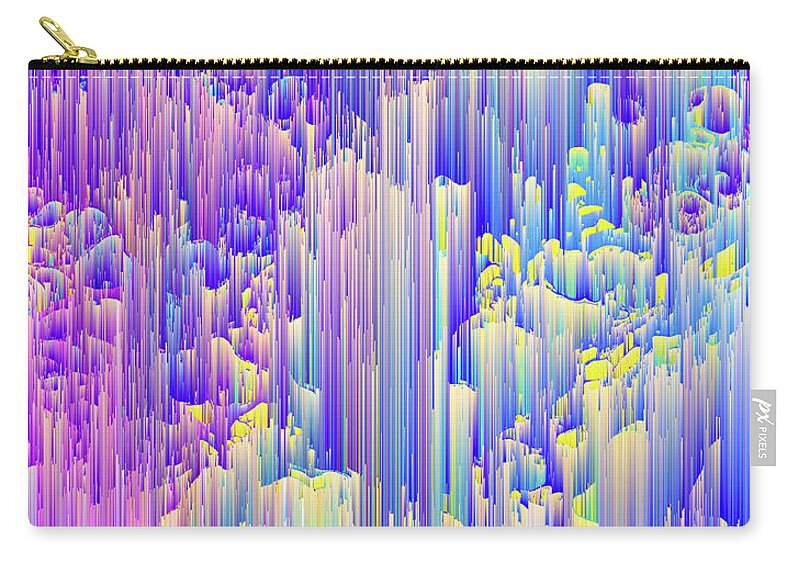 Glitch Zip Pouch featuring the digital art Pixie Forest by Jennifer Walsh