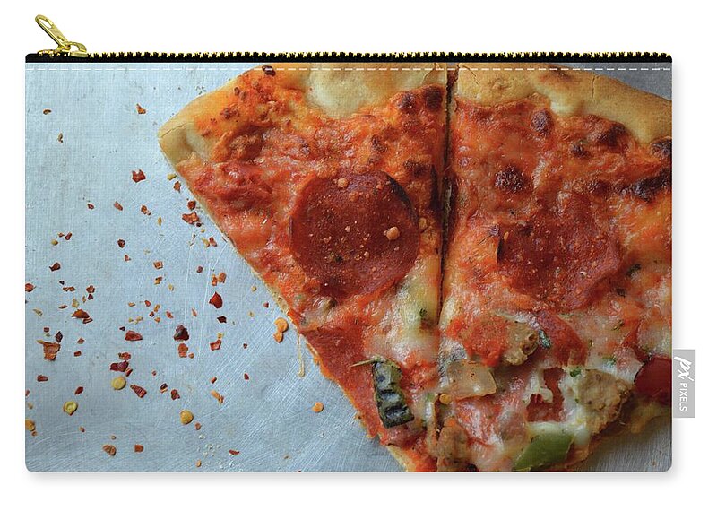 Pizza Zip Pouch featuring the photograph Pizza by Lisa Burbach