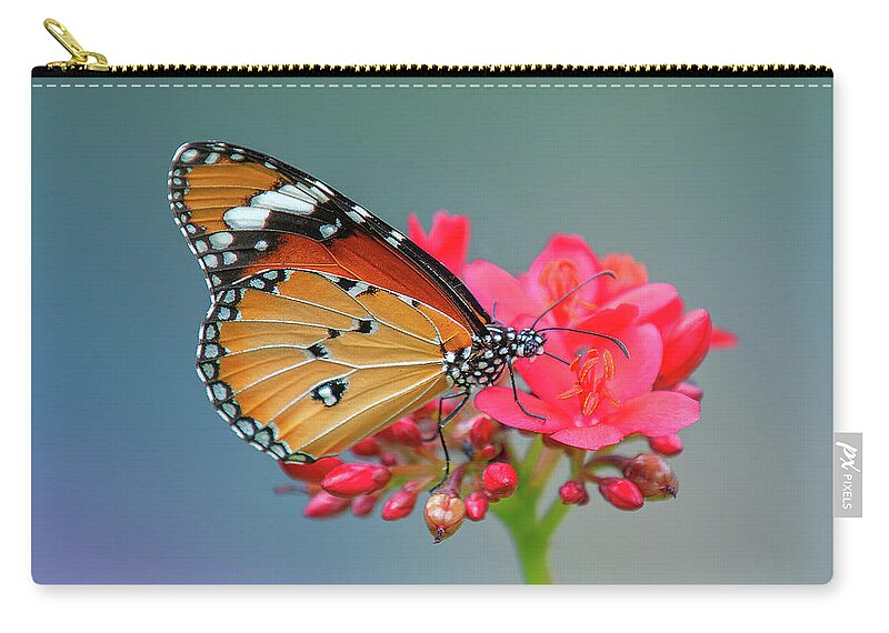 Bangkok Zip Pouch featuring the photograph Plain Tiger or African Monarch Butterfly DTHN0246 by Gerry Gantt