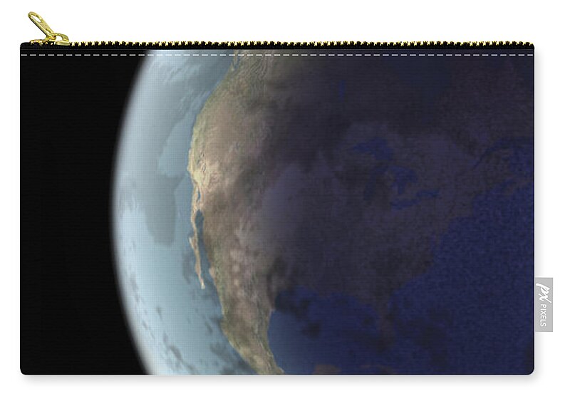 Exploration Zip Pouch featuring the photograph Planet Earth From Space by Comstock Images