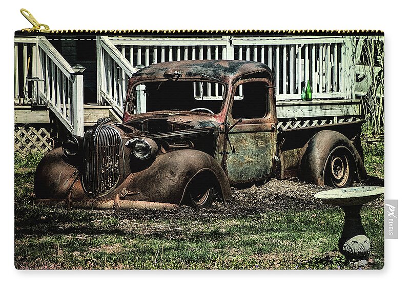 /truck Zip Pouch featuring the photograph Planted by Cathy Kovarik