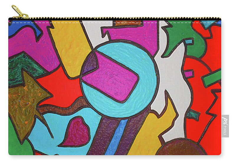 Surreal Zip Pouch featuring the painting Plastic Man Dancing by Robert Margetts