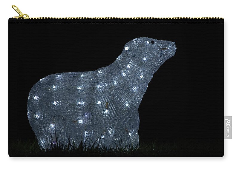 Christmas Zip Pouch featuring the photograph Polar Bear decoration by Steev Stamford