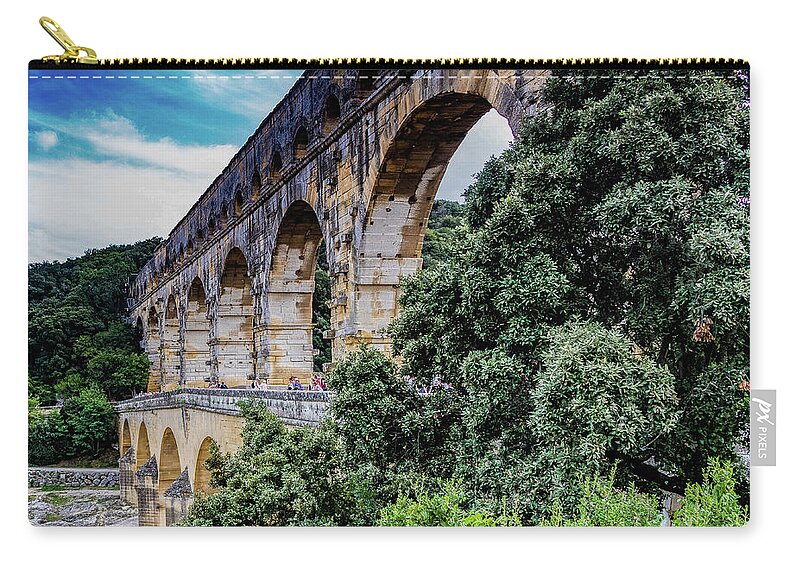 Architecture Zip Pouch featuring the photograph Pont du Gard by Thomas Marchessault
