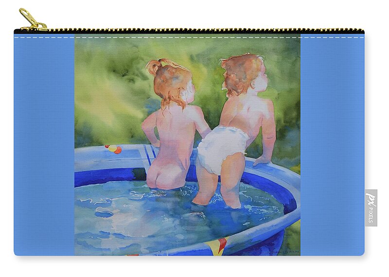 Children Zip Pouch featuring the painting Pool Nymphs by Celene Terry