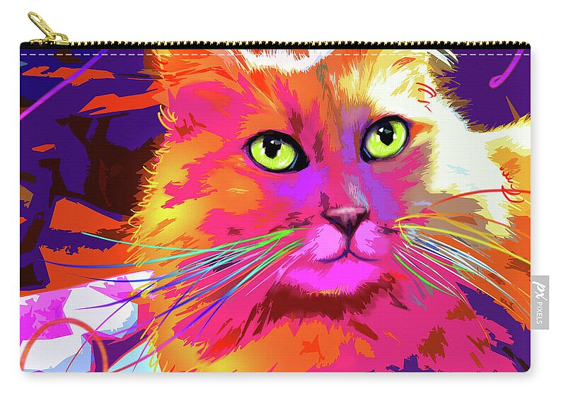 Dizzycats Zip Pouch featuring the painting pOpCat BabyCat by DC Langer