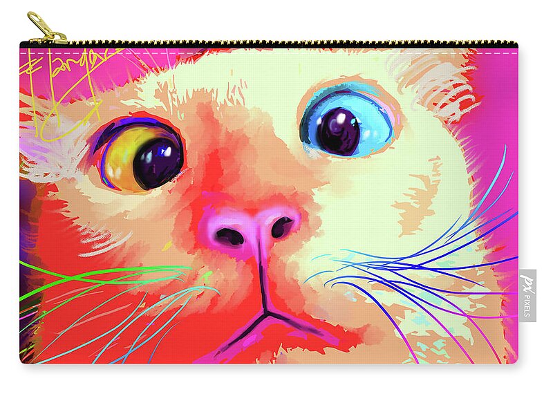 Garbanzo Bean Zip Pouch featuring the painting pOpCat Garbanzo Bean by DC Langer