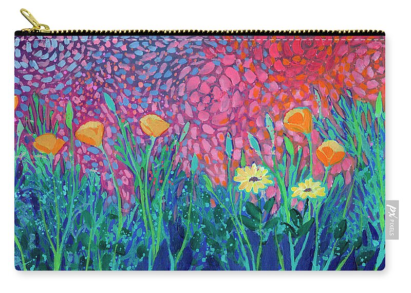 Poppy Zip Pouch featuring the painting Poppies at Twilight by Jennifer Lommers