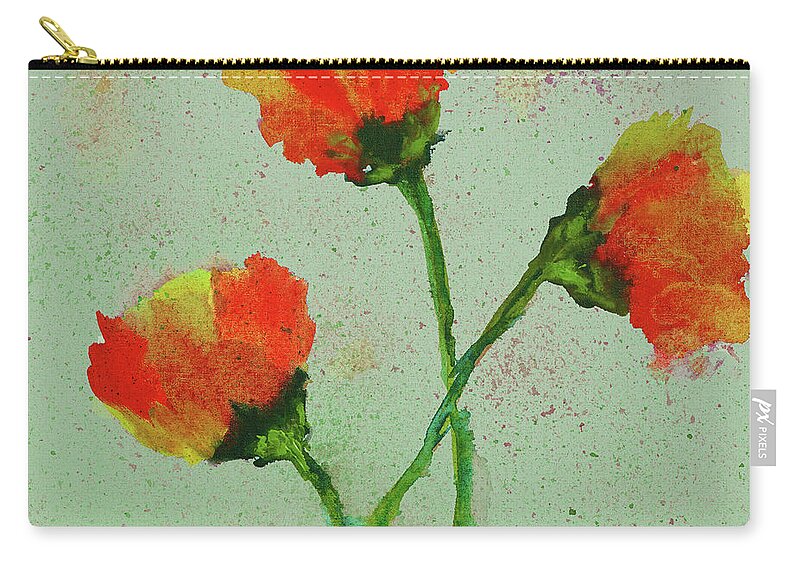 Poppies Carry-all Pouch featuring the painting Poppies by Karen Fleschler