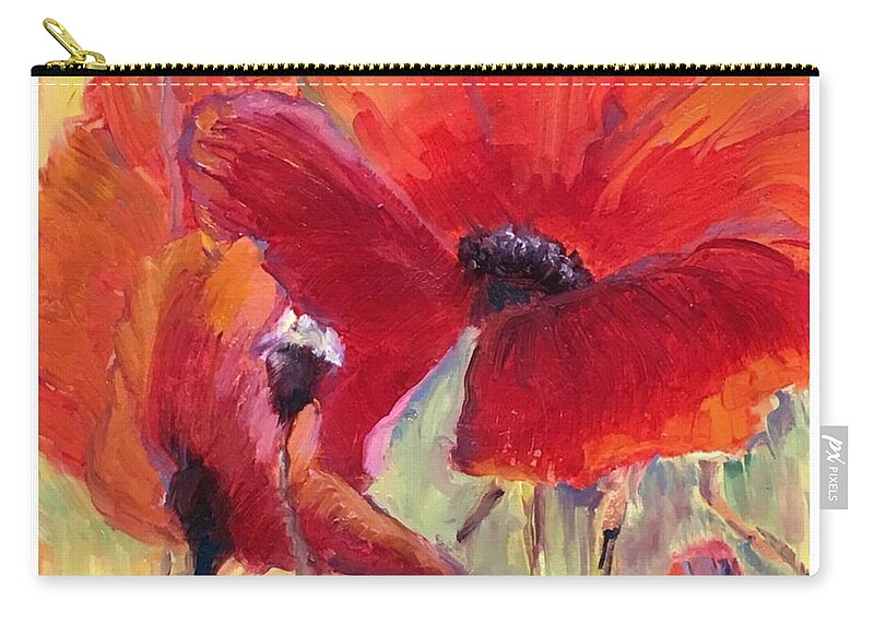 Poppy Painting Zip Pouch featuring the painting Poppy #1 by B Rossitto
