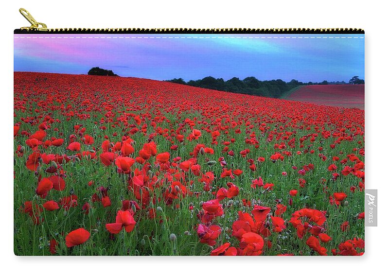 Tranquility Zip Pouch featuring the photograph Poppy Field by Rich Jones Photography