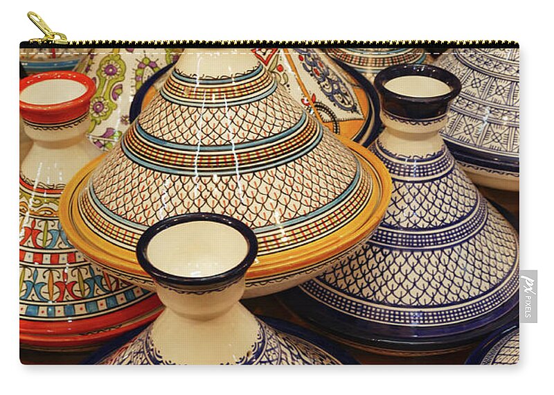 Artisanal Zip Pouch featuring the photograph Porcelain tagine cookers by Steve Estvanik