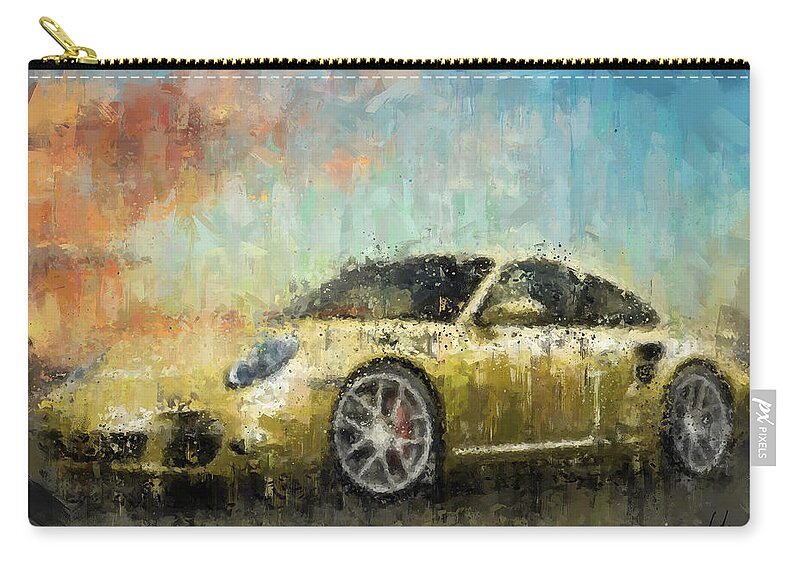 Impressionism Carry-all Pouch featuring the painting Porsche 911 Turbo by Vart Studio