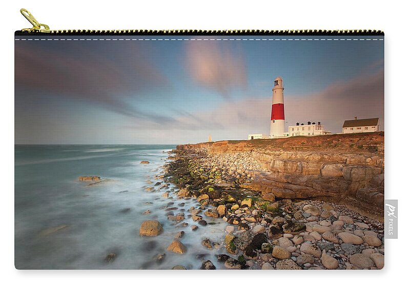 Water's Edge Zip Pouch featuring the photograph Portland Bill Twilight by Antonyspencer