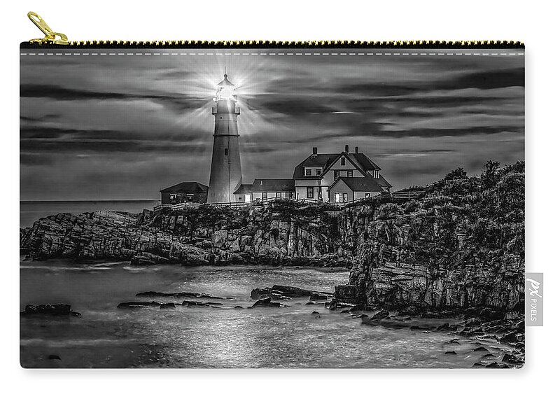 Lighthouse Zip Pouch featuring the photograph Portland Lighthouse 7363 by Donald Brown